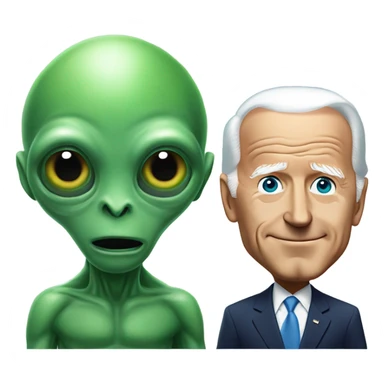 Joe Biden with an alien sticker