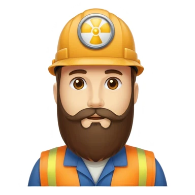 30 inch Long beard brown cap nuclear worker  sticker