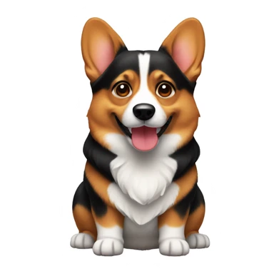 Corgi dog black and red sticker