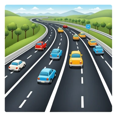 highway with lanes and cars sticker