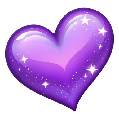 purple sparkling heart  sticker