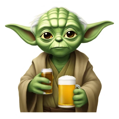 Yoda with a beer sticker