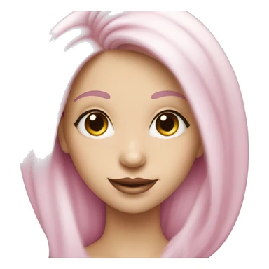 smiling girl with very Long lashes, white skin and pink lips sticker