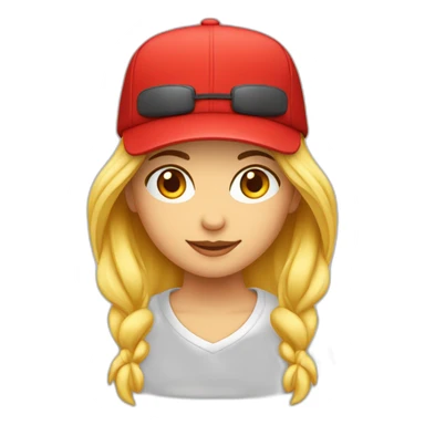 Fille avec capuche blanche et casquette rouge  sticker