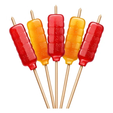 Tanghulu candied fruit skewers with red sugar coating, Chinese street food sticker