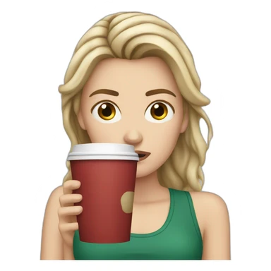 white girl holding starbucks stressed anxious sticker