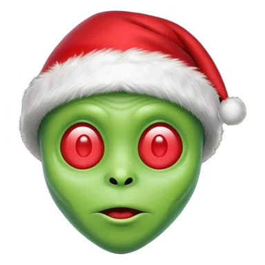 Alien with santa hat sticker