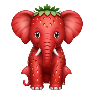 strawberry elephant sticker