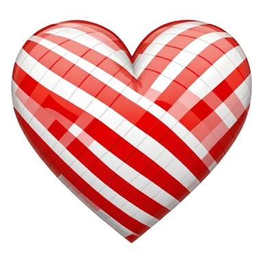 Red and white plaid heart  sticker