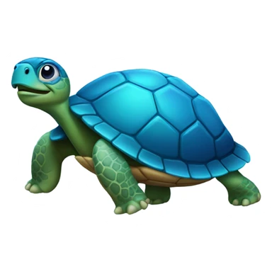 Turtle with blue shining shells sticker