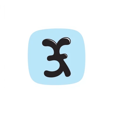 The Phoenician letter "𐤊" on a light blue circular background, Kaspa cryptocurrency logo sticker