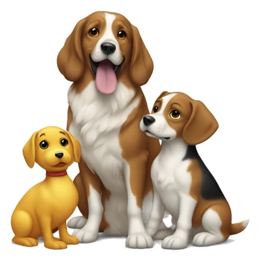 An emoji where ducks and dogs play together sticker