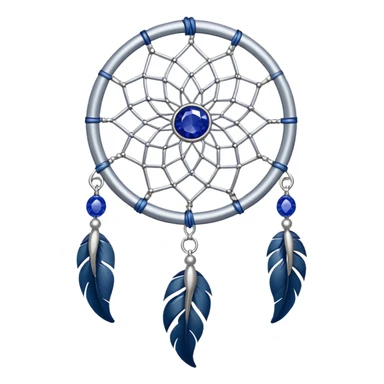 Silver Dreamcatcher with sapphire stones sticker