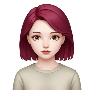 make a vampire girl with burgundy hair  sticker