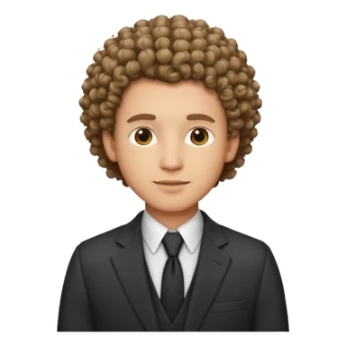 curly-haired man in a suit sticker