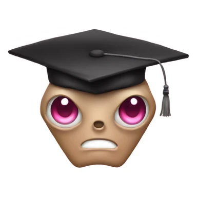 pink skynet in a graduation hat sticker