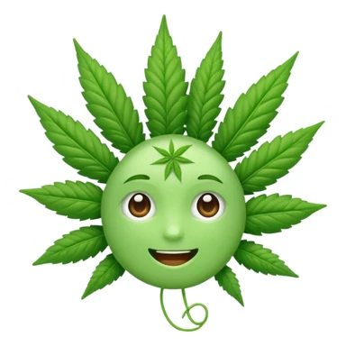 Cute face cannabis leaf galaxy background sticker