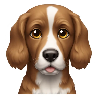 dog, body black, black head, paw white and chest white, big brown eyes sticker
