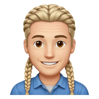 A white ton skin man with braided hair sticker