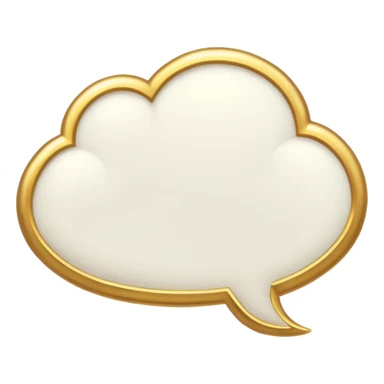 A white thought bubble with golden details and accents sticker