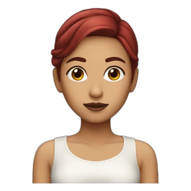 mexican girl with medium length midnight red hair and black eyes sticker