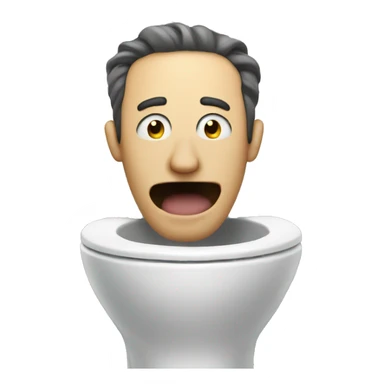 a man sticking his head out of a toilet while singing  sticker