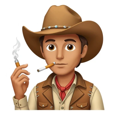 Cowboy with a cigarette sticker