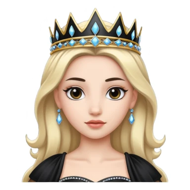 Obsidian Princess – black tiara + black trim,Shadow Princesses. sticker