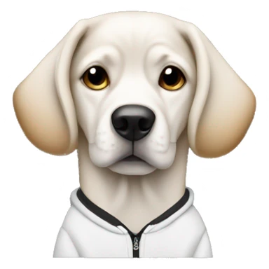 dog wearing a supreme hoodie sticker