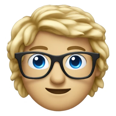 Nerd emoji with black blue glasses sticker