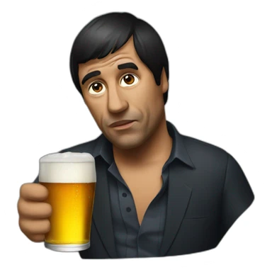 scarface drinking beer sticker