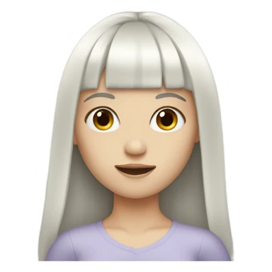 Pale girl with long black hair and bangs sticker