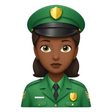 woman Security guard green dress sticker