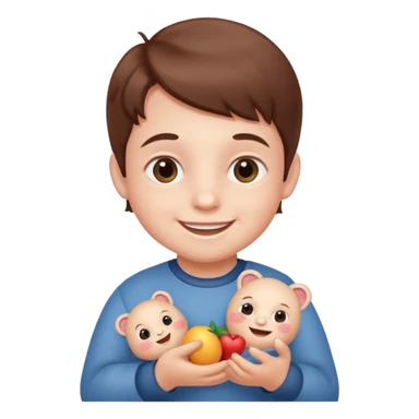 A Lil kid holding 6 7 sticker