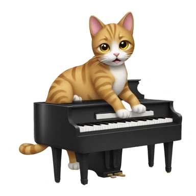 Cat playing piano  sticker