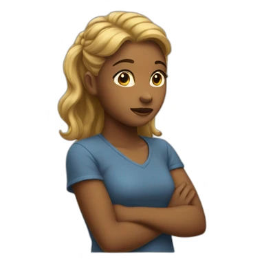 a girl  thinking sticker