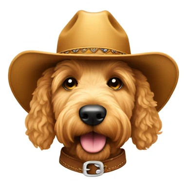 Golden doodle with cowboy hat sticker