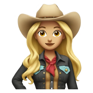 Blonde cowgirl, waist up sticker