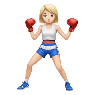 girl boxing with shirt on full body cuter outfit sticker