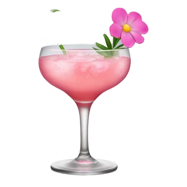 Cocktail with pink flowers sticker