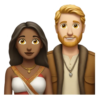 White man and indian woman love sticker