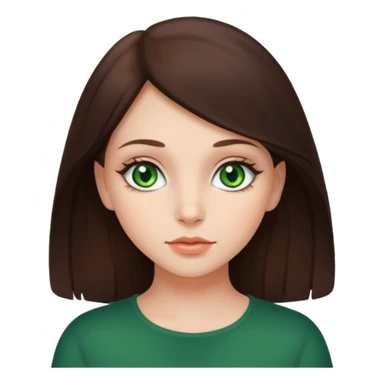 brunette girl with green eyes and moles sticker