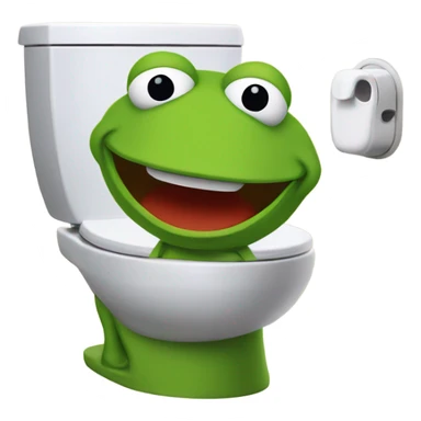kermit head in toilet sticker