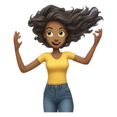 tossing hair girl  sticker