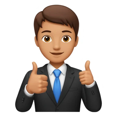 business student giving a thumbs up sticker