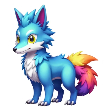  Colorful Shiny Kawaii Sergal FurSona Fakemon Full Body sticker