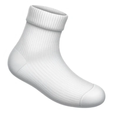 white sock seen directly from underneath showing bottom of the sole sticker