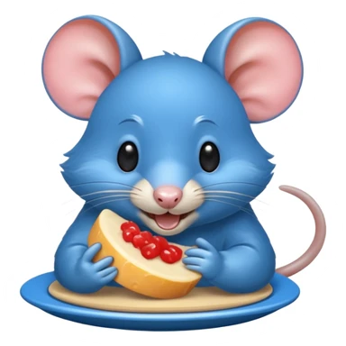 raton comiendo gomita redonda azul sticker