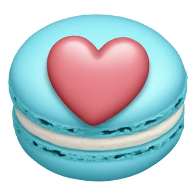 Light blue macaroon in shape of heart  sticker