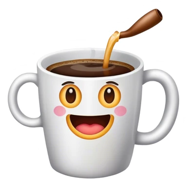 a coffee cup drinking coffee sticker